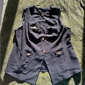 Torrid Black Vest with Gold Accents